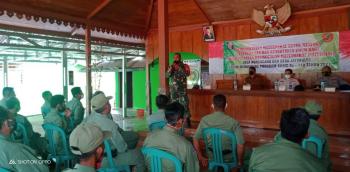 Danramil Tambakrejo Sosialisasi Keamanan Dan Ketertiban Linmas Dilokasi TMMD 110 Bojonegoro